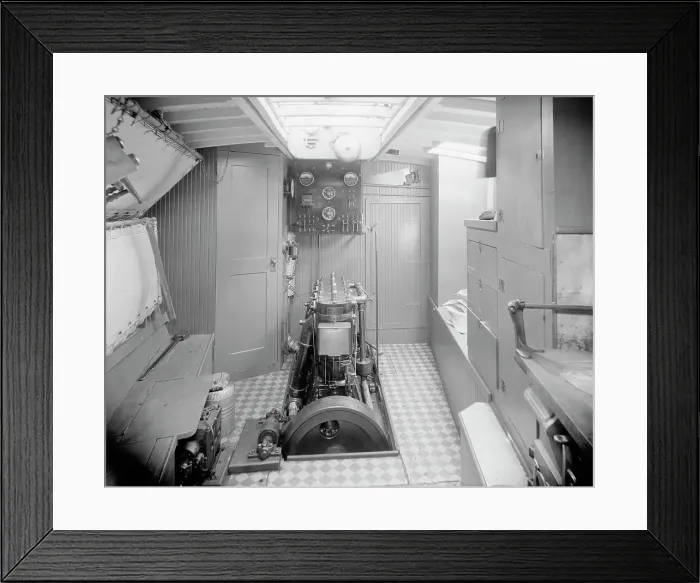Framed Print : Yacht Althea, engine room, between 1907 and 1915. Creator: Unknown Framed Print : Yacht Althea, engine room, between 1907 and 1915. Creator: Unknown