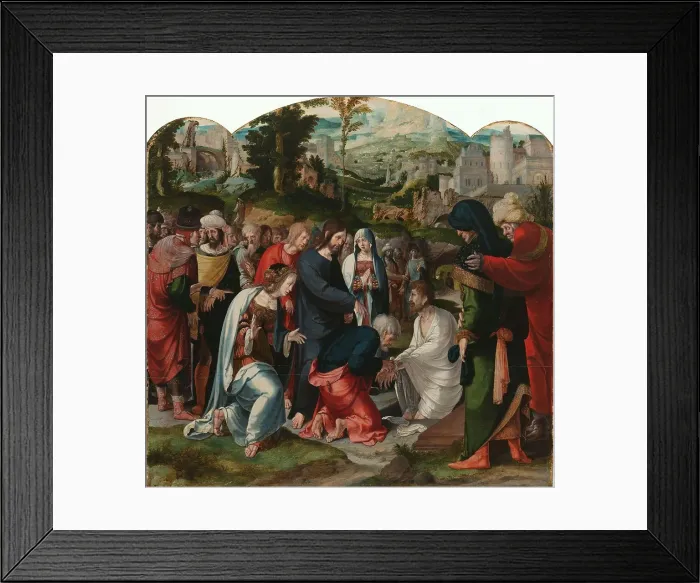 Framed Print : The Raising of Lazarus, c.1530-c.1535. Creator: Aert Claesz Framed Print : The Raising of Lazarus, c.1530-c.1535. Creator: Aert Claesz