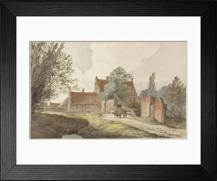 Framed Print : Houses along a path near Amsterdam, 1859. Creator: Hendrik Abraham Klinkhamer Framed Print : Houses along a path near Amsterdam, 1859. Creator: Hendrik Abraham Klinkhamer