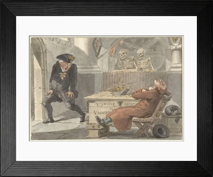 Framed Print : Cartoon on the voluntary sacrifice for the Fatherland, 1774-1833. Creator: Jacob Smies Framed Print : Cartoon on the voluntary sacrifice for the Fatherland, 1774-1833. Creator: Jacob Smies