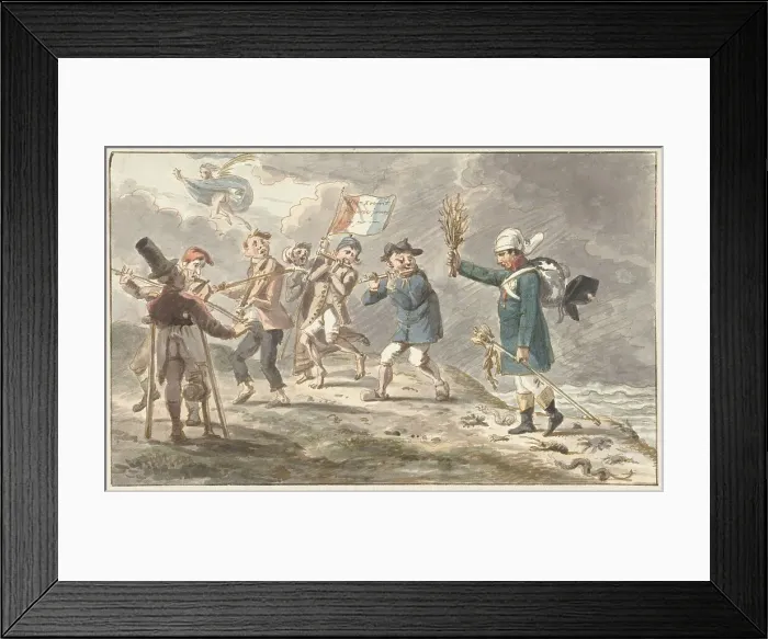 Framed Print : Cartoon on the retreat of Napoleon from Russia, 1812-1814. Creator: Jacob Smies Framed Print : Cartoon on the retreat of Napoleon from Russia, 1812-1814. Creator: Jacob Smies