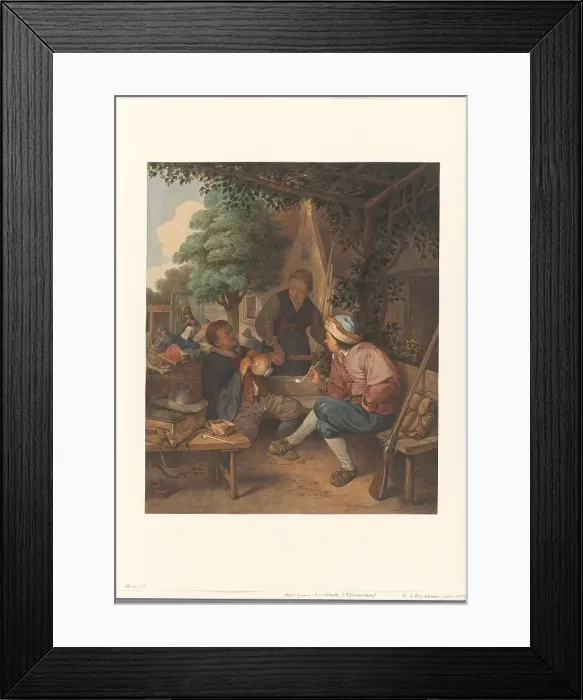 Framed Print : Resting travelers, 1869. Creator: Hendrik Abraham Klinkhamer Framed Print : Resting travelers, 1869. Creator: Hendrik Abraham Klinkhamer