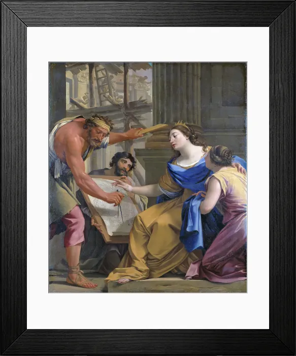 Framed Print : Artemisia Building the Mausolaeum, early 1640s. Creator: Simon Vouet Framed Print : Artemisia Building the Mausolaeum, early 1640s. Creator: Simon Vouet