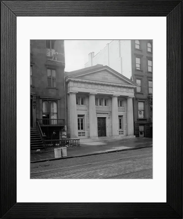 Framed Print : 19th Ward Bank, Thirty-fourth Street Branch, exterior, New York, N.Y. between 1905 and 1915. Creator: Unknown Framed Print : 19th Ward Bank, Thirty-fourth Street Branch, exterior, New York, N.Y. between 1905 and 1915. Creator: Unknown