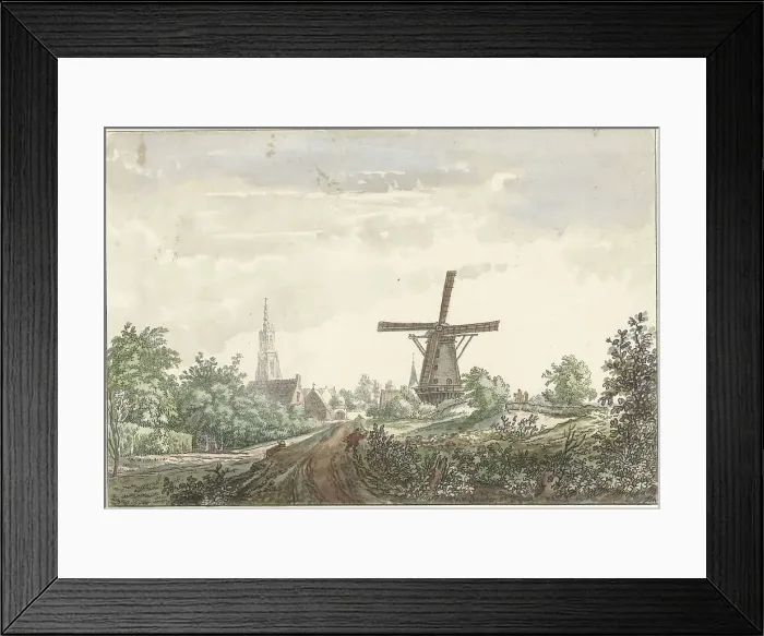 Framed Print : View of the Leusden road to Amersfoort, 1706-1759. Creator: Jacob van Liender Framed Print : View of the Leusden road to Amersfoort, 1706-1759. Creator: Jacob van Liender