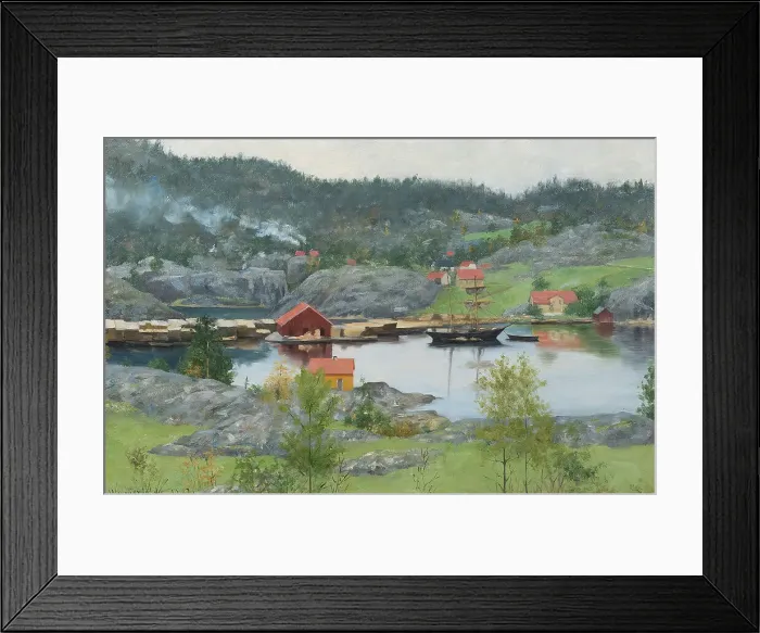 Framed Print : Fiord Landscape, 1882. Creator: Sofie Werenskiold Framed Print : Fiord Landscape, 1882. Creator: Sofie Werenskiold
