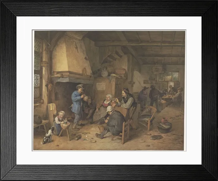 Framed Print : Peasants in an interior, 1868. Creator: Hendrik Abraham Klinkhamer Framed Print : Peasants in an interior, 1868. Creator: Hendrik Abraham Klinkhamer