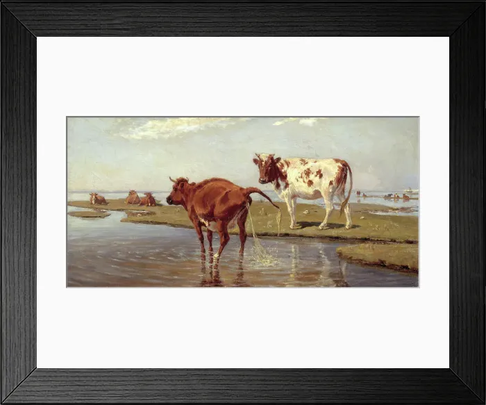 Framed Print : Cows on Saltholm, 1885. Creator: Theodor Esbern Philipsen Framed Print : Cows on Saltholm, 1885. Creator: Theodor Esbern Philipsen