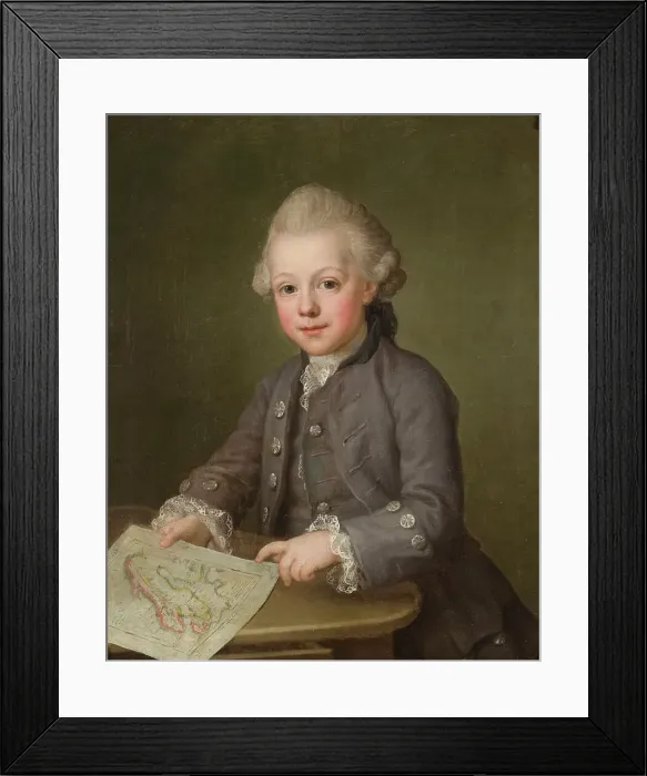 Framed Print : Boy with Map of Scandinavia, 1771. Creator: Ulrika Fredrika Pasch Framed Print : Boy with Map of Scandinavia, 1771. Creator: Ulrika Fredrika Pasch