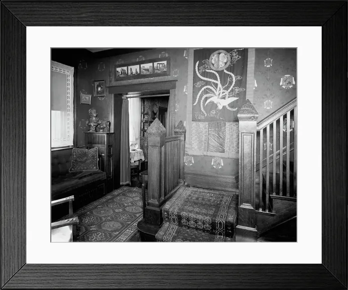 Framed Print : Douglas residence, hall & stairway, Detroit, Mich. between 1905 and 1915. Creator: Unknown. Douglas residence, hall & stairway, Detroit, Mich. between 1905 and 1915. Creator: Unknown Framed Print : Douglas residence, hall & stairway, Detroit, Mich. between 1905 and 1915. Creator: Unknown. Douglas residence, hall & stairway, Detroit, Mich. between 1905 and 1915. Creator: Unknown