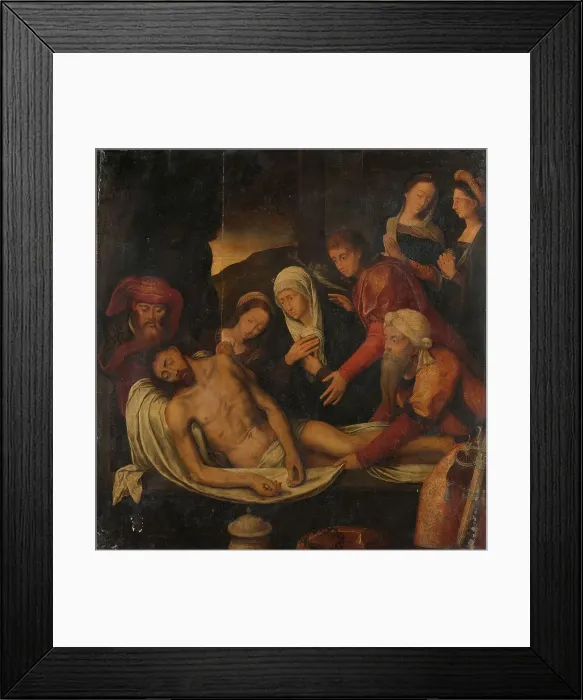 Framed Print : Entombment of Christ with Joseph of Arimathea and Nicodemus, Mary Magdalene, the Virgin and Saint Jo Creator: Anon Framed Print : Entombment of Christ with Joseph of Arimathea and Nicodemus, Mary Magdalene, the Virgin and Saint Jo Creator: Anon