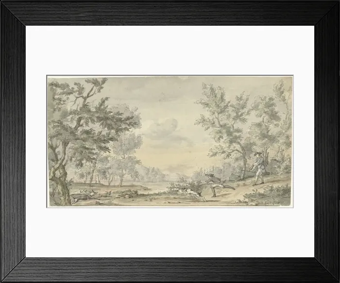 Framed Print : Hare hunt, 1754-1793. Creator: Hendrik Meijer Framed Print : Hare hunt, 1754-1793. Creator: Hendrik Meijer