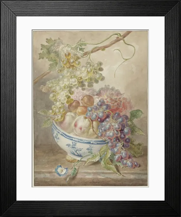 Framed Print : Bowl with fruit, 1746-1769. Creator: Jacob Xavery Framed Print : Bowl with fruit, 1746-1769. Creator: Jacob Xavery