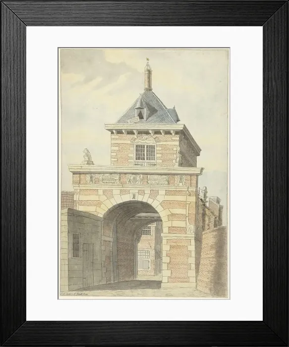 Framed Print : View of the ancient Vriesche Poort in Alkmaar, 1802. Creator: Jacobus Andreas Crescent Framed Print : View of the ancient Vriesche Poort in Alkmaar, 1802. Creator: Jacobus Andreas Crescent