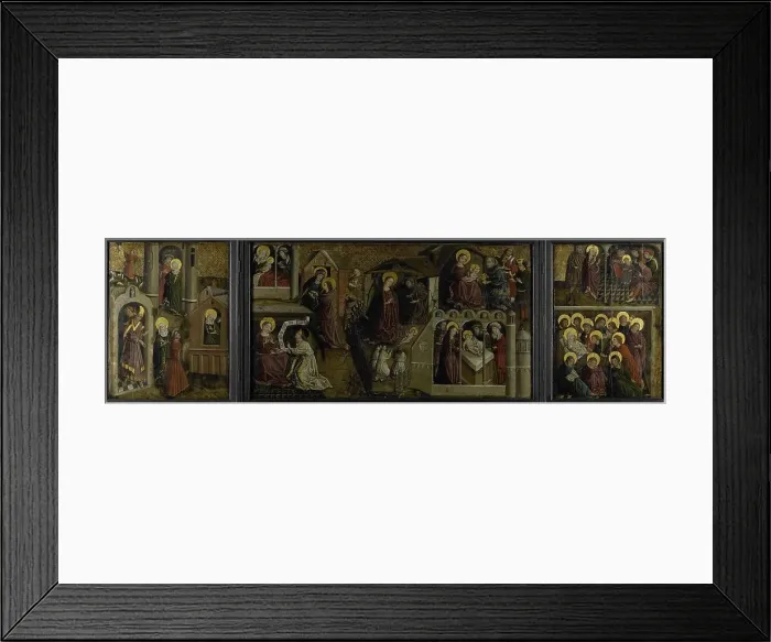 Framed Print : Triptych with Scenes from the Life of the Virgin, c.1450. Creator: Anon Framed Print : Triptych with Scenes from the Life of the Virgin, c.1450. Creator: Anon