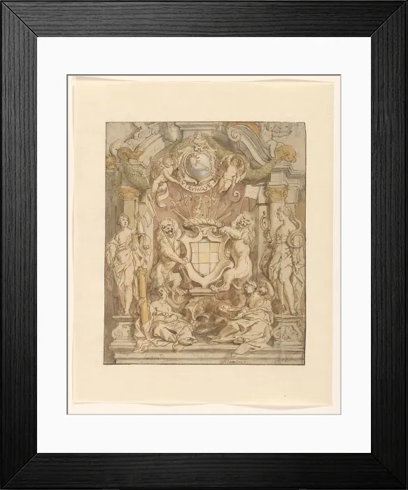 Framed Print : The coat of arms of Van der Linden, 1630-1635. Creator: Jacob Jordaens Framed Print : The coat of arms of Van der Linden, 1630-1635. Creator: Jacob Jordaens