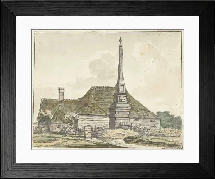 Framed Print : The milestone or ban pole at Halfweg, 1780. Creator: Jacques Kuyper Framed Print : The milestone or ban pole at Halfweg, 1780. Creator: Jacques Kuyper