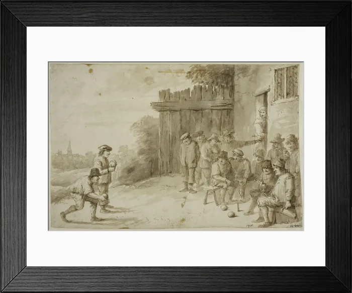 Framed Print : Peasants playing boules, c17th century. Creator: Unknown Framed Print : Peasants playing boules, c17th century. Creator: Unknown