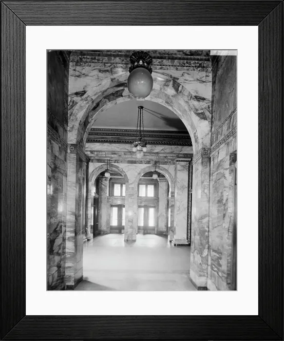 Framed Print : Main corridor, Majestic B. [Building], Detroit, Mich. between 1905 and 1915. Creator: Unknown