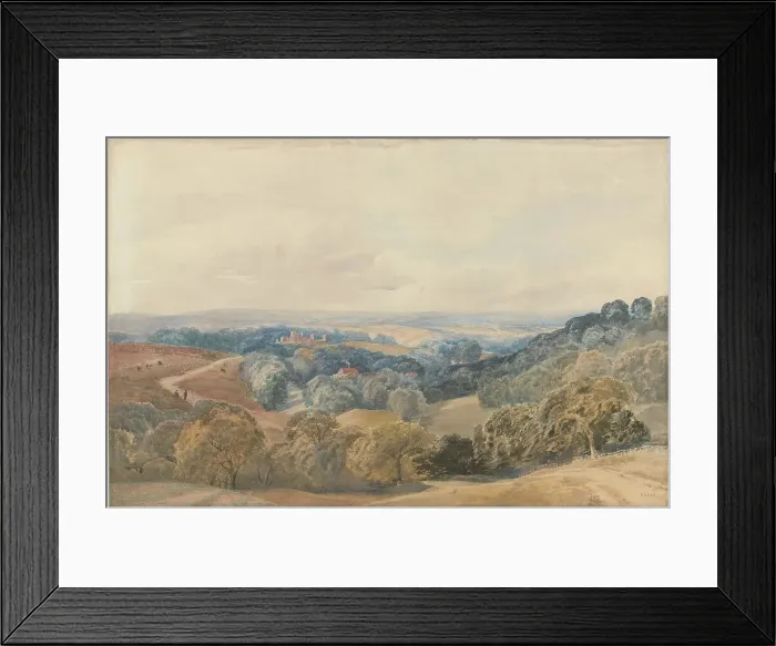 Framed Print : Landscape with Crieff Castle, 1865. Creator: Henry Jutsum Framed Print : Landscape with Crieff Castle, 1865. Creator: Henry Jutsum