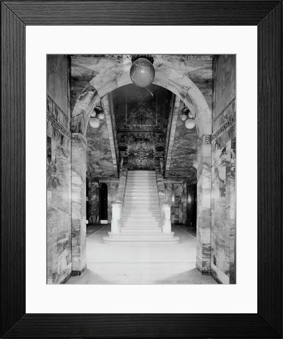 Framed Print : Stairway, main corridor, Majestic B. [Building], Detroit, Mich. between 1905 and 1915. Creator: Unknown