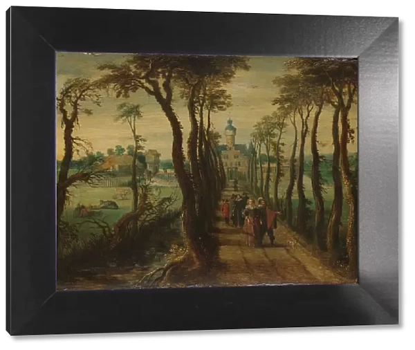 Elegant Company on a Causeway Leading towards a Country-House, c.1650. Creator: Anon