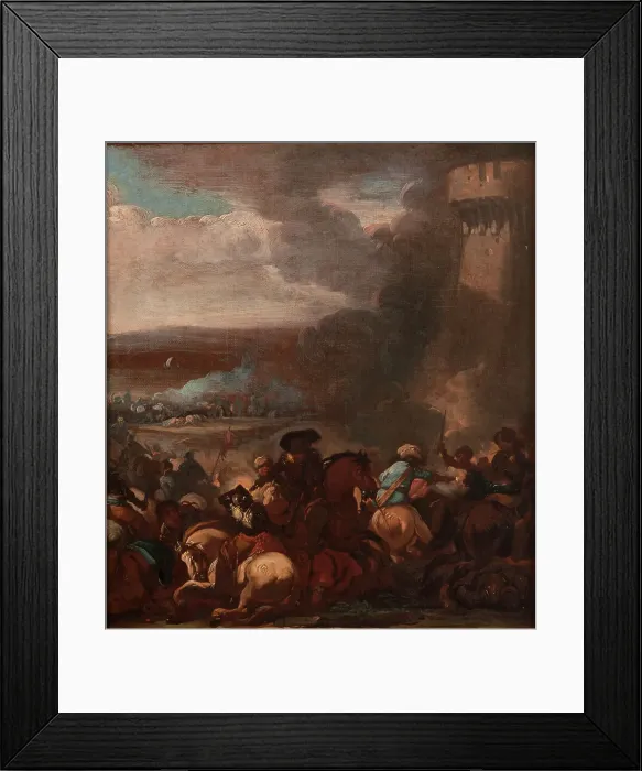 Framed Print : Battle Scene, 17th century. Creator: Unknown Framed Print : Battle Scene, 17th century. Creator: Unknown