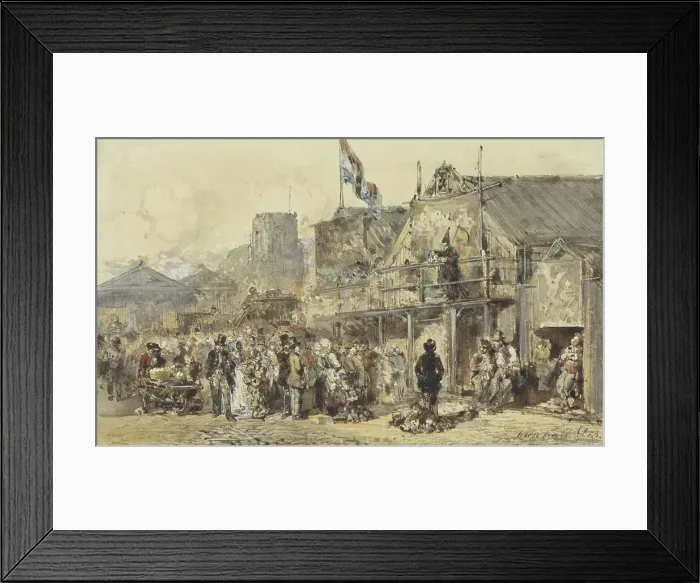 Framed Print : Fair in Leeuwarden, the Oldenhove in the distance, 1853. Creator: Herman Frederik Carel Ten Kate Framed Print : Fair in Leeuwarden, the Oldenhove in the distance, 1853. Creator: Herman Frederik Carel Ten Kate