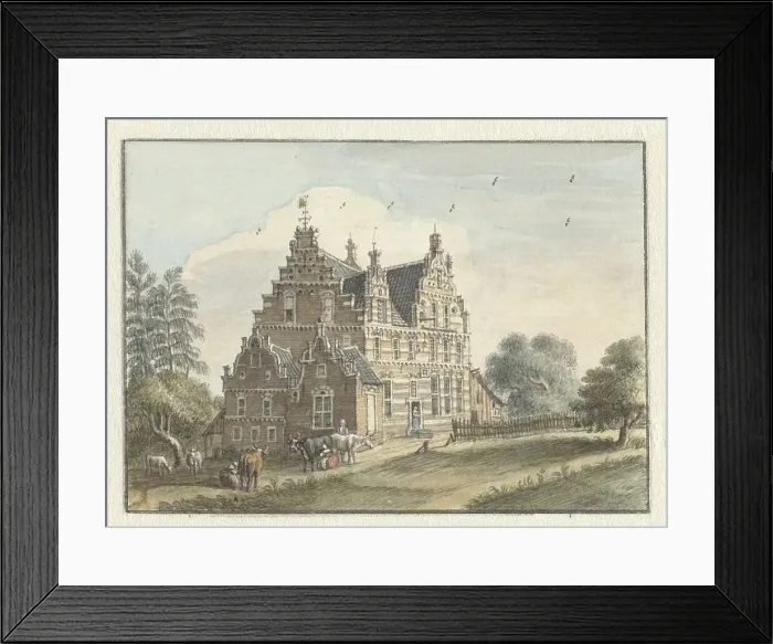 Framed Print : The house Den Dam near Zutphen, 1748. Creator: Jan de Beyer Framed Print : The house Den Dam near Zutphen, 1748. Creator: Jan de Beyer