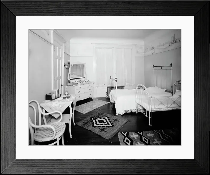 Framed Print : Bedroom, residence of Mr. Fair, 40 Putnam Avenue, Detroit, Mich. between 1905 and 1915. Creator: Unknown Framed Print : Bedroom, residence of Mr. Fair, 40 Putnam Avenue, Detroit, Mich. between 1905 and 1915. Creator: Unknown