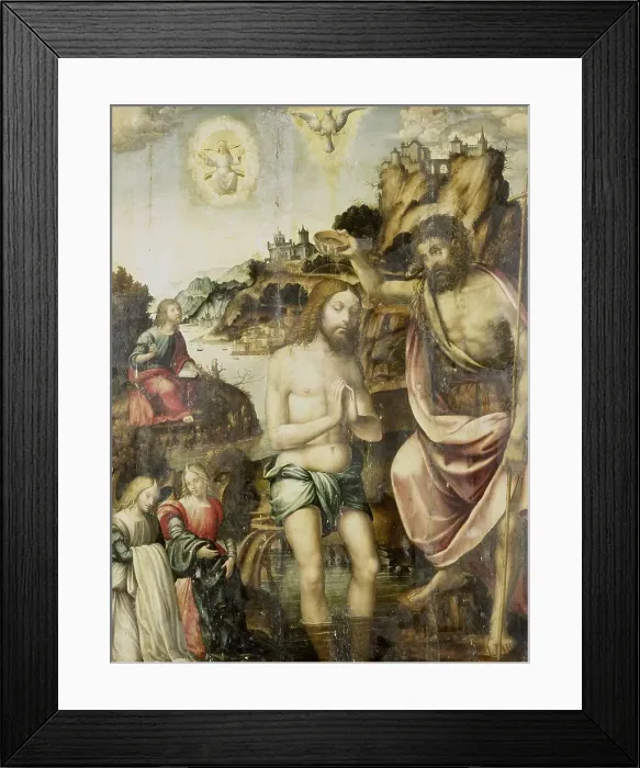 Framed Print : Baptism of Christ, 1500-1549. Creator: Anon Framed Print : Baptism of Christ, 1500-1549. Creator: Anon