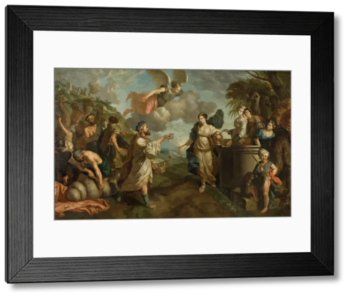 Framed Print : Eliezer and Rebekah, c1600. Creator: Unknown Framed Print : Eliezer and Rebekah, c1600. Creator: Unknown