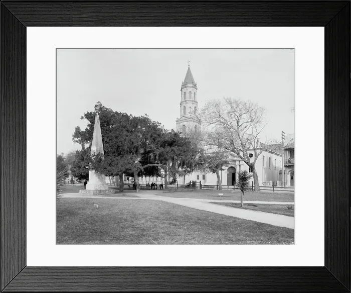 Framed Print : The Plaza [de la Constitucion], St. Augustine, c.(between 1880 and 1897). Creator: William H. Jackson