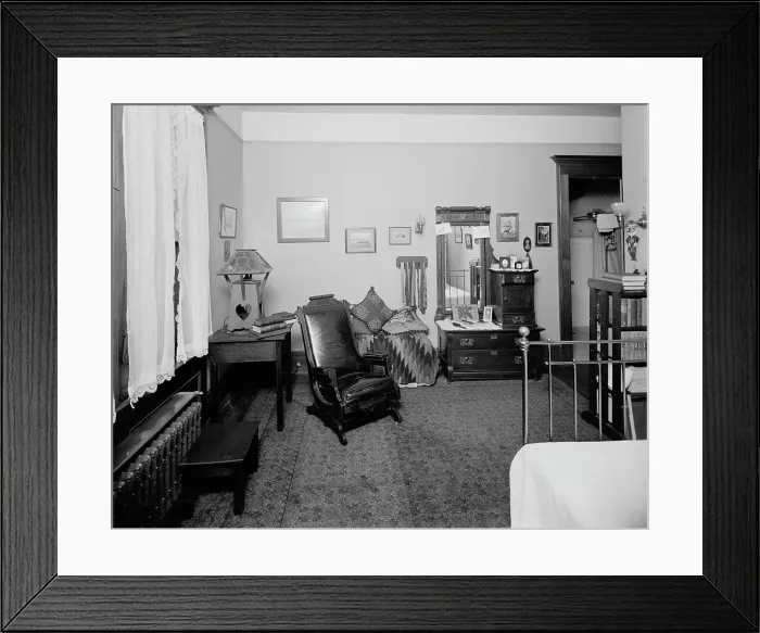 Framed Print : Bedroom, residence of Mr. Fair, 40 Putnam Avenue, Detroit, Mich. between 1905 and 1915. Creator: Unknown Framed Print : Bedroom, residence of Mr. Fair, 40 Putnam Avenue, Detroit, Mich. between 1905 and 1915. Creator: Unknown