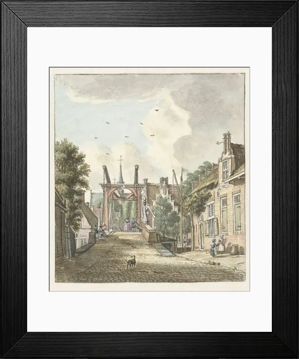 Framed Print : View in Alphen aan de Rijn, 1749. Creator: Jan de Beyer Framed Print : View in Alphen aan de Rijn, 1749. Creator: Jan de Beyer