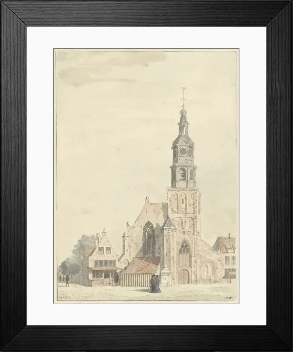 Framed Print : The church in Buren, 1728. Creator: Jan Ekels the Elder Framed Print : The church in Buren, 1728. Creator: Jan Ekels the Elder