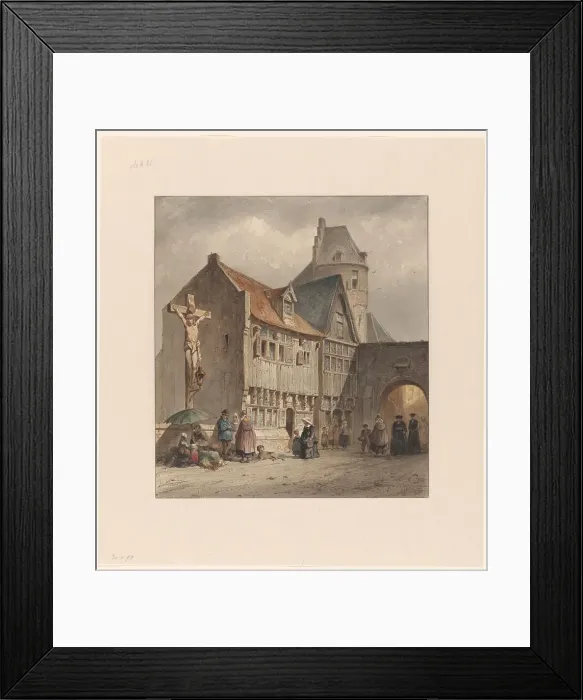 Framed Print : Street in Antwerp, 1833-1892. Creator: Jan Gerard Smits Framed Print : Street in Antwerp, 1833-1892. Creator: Jan Gerard Smits