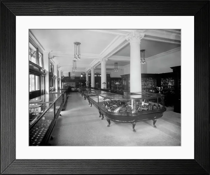 Framed Print : Interior, Wright Kay & Co. Detroit, Mich. between 1905 and 1915. Creator: Unknown. Interior, Wright Kay & Co. Detroit, Mich. between 1905 and 1915. Creator: Unknown