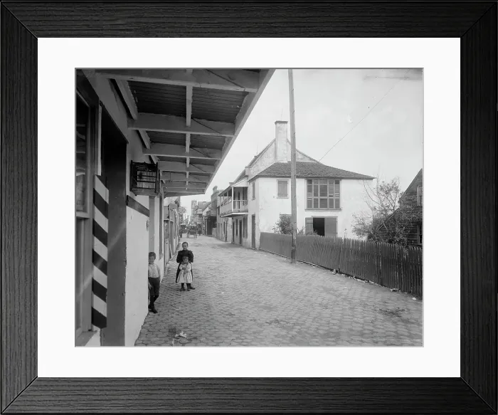Framed Print : St. George Street, St. Augustine, Fla. (c1894?). Creator: William H. Jackson Framed Print : St. George Street, St. Augustine, Fla. (c1894?). Creator: William H. Jackson