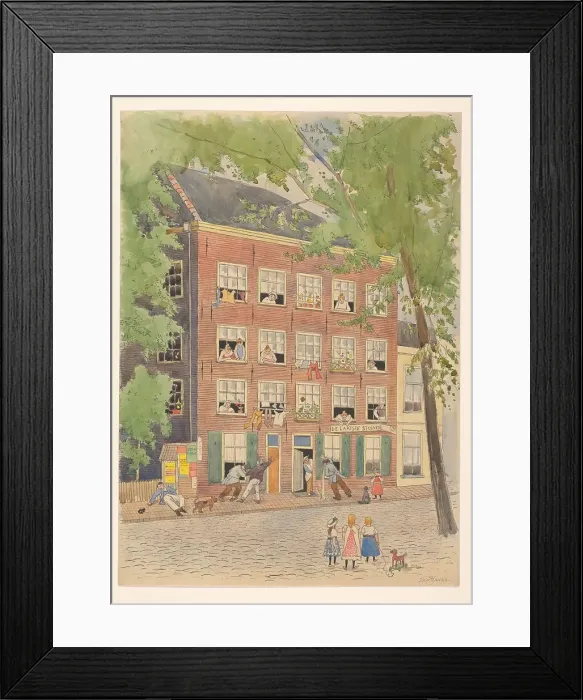 Framed Print : Drunks outside De Laatste Stuiver, 1874-1916. Creator: Jan Hanau Framed Print : Drunks outside De Laatste Stuiver, 1874-1916. Creator: Jan Hanau