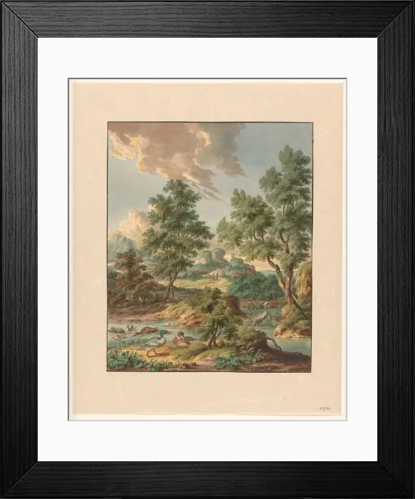 Framed Print : Landscape with water birds in a pool, 1754-1791. Creator: Jan Hendrik Troost van Groenendoelen Framed Print : Landscape with water birds in a pool, 1754-1791. Creator: Jan Hendrik Troost van Groenendoelen