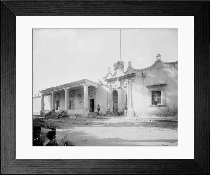 Framed Print : Cortez Palace at Coyoacan, between 1880 and 1897. Creator: William H. Jackson Framed Print : Cortez Palace at Coyoacan, between 1880 and 1897. Creator: William H. Jackson