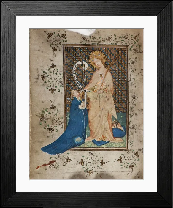 Framed Print : Prayer book in Dutch, c.1430. Creator: Unknown Framed Print : Prayer book in Dutch, c.1430. Creator: Unknown
