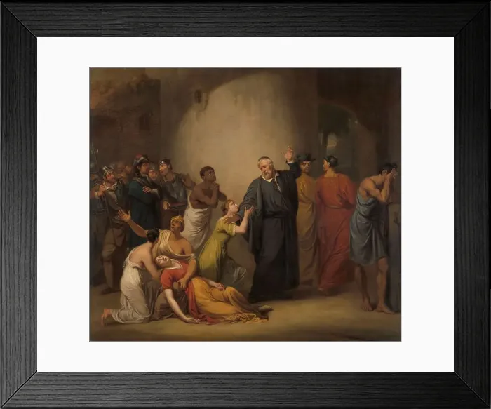 Framed Print : The Voluntary Sacrifice of Reverend Hambroeck on Taiwan, 1662, 1810. Creator: Nicolaas Pieneman Framed Print : The Voluntary Sacrifice of Reverend Hambroeck on Taiwan, 1662, 1810. Creator: Nicolaas Pieneman