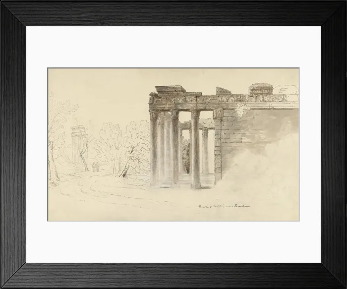 Framed Print : The Temple of Antoninus and Faustina in Rome, 1816-1820. Creator: Hugh William Williams Framed Print : The Temple of Antoninus and Faustina in Rome, 1816-1820. Creator: Hugh William Williams
