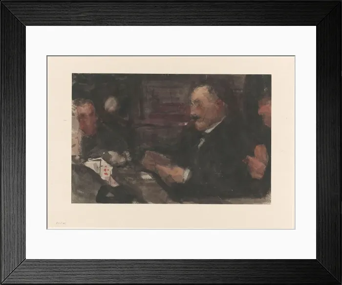 Framed Print : Gentlemen playing cards in cafe, 1875-1934. Creator: Isaac Lazerus Israels Framed Print : Gentlemen playing cards in cafe, 1875-1934. Creator: Isaac Lazerus Israels
