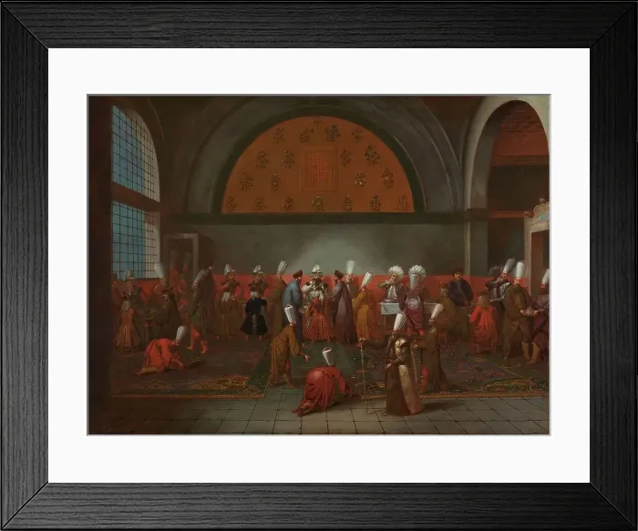 Framed Print : The Meal in Honour of Ambassador Cornelis Calkoen, c.1727-c.1730. Creator: Jean Baptiste Vanmour Framed Print : The Meal in Honour of Ambassador Cornelis Calkoen, c.1727-c.1730. Creator: Jean Baptiste Vanmour