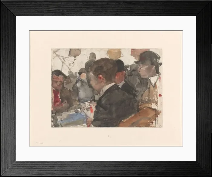 Framed Print : Men playing cards in a cafe, 1875-1934. Creator: Isaac Lazerus Israels Framed Print : Men playing cards in a cafe, 1875-1934. Creator: Isaac Lazerus Israels