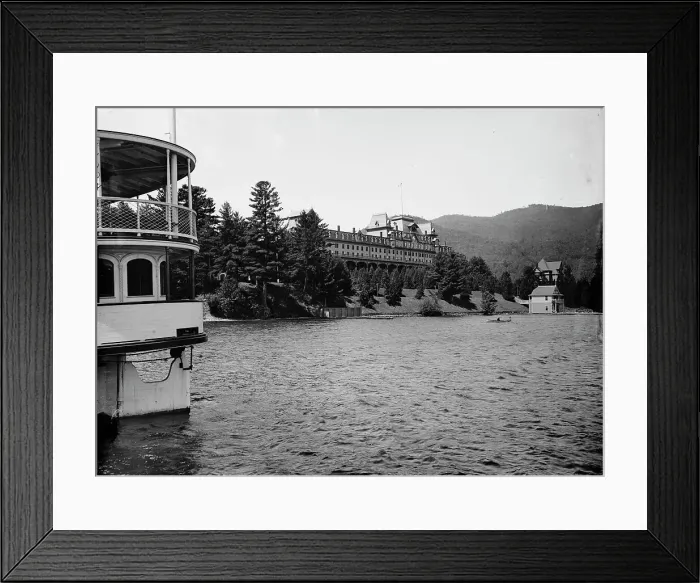Framed Print : Fort William Henry Hotel, Lake George, between 1880 and 1897. Creator: William H. Jackson Framed Print : Fort William Henry Hotel, Lake George, between 1880 and 1897. Creator: William H. Jackson