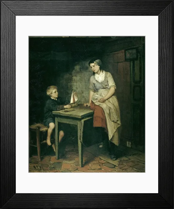 Framed Print : The Fisherman's Children, 1868. Creator: Bernardus Johannes Blommers Framed Print : The Fisherman's Children, 1868. Creator: Bernardus Johannes Blommers